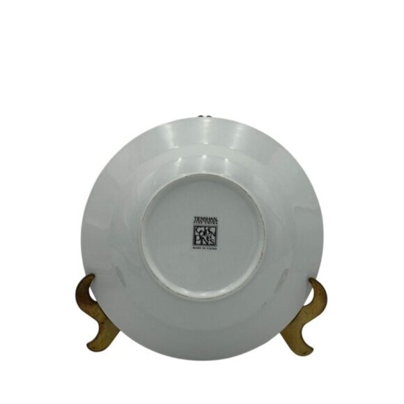 Tienshan Pines Christmas Tree Soup Bowls 8" Set 4 Holiday White Gold Winter - Picture 4 of 4